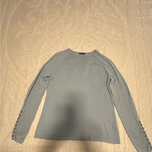 J. McLaughlin Soft Blue long-sleeved pullover shirt.